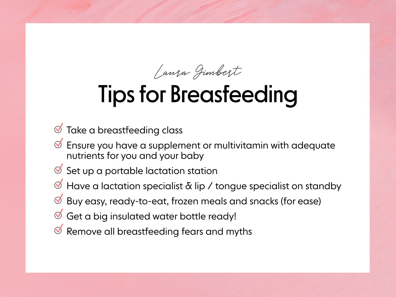 Breastfeeding Checklist